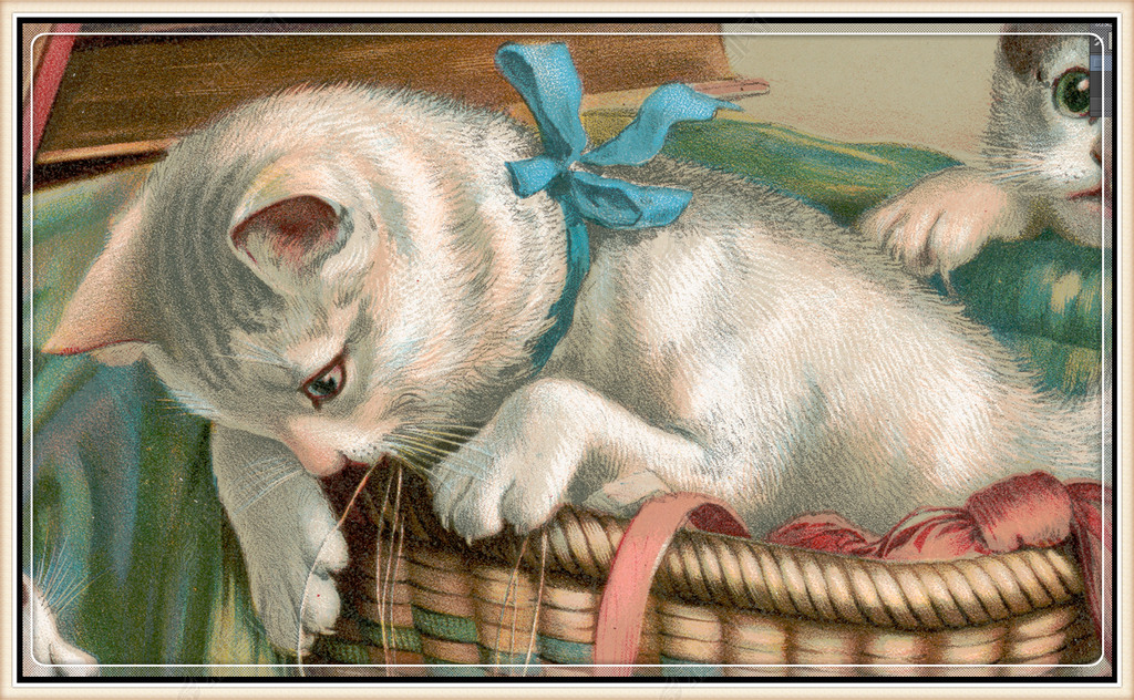 原创梵高油画动物作品猫趣图彩色稿版权可商用