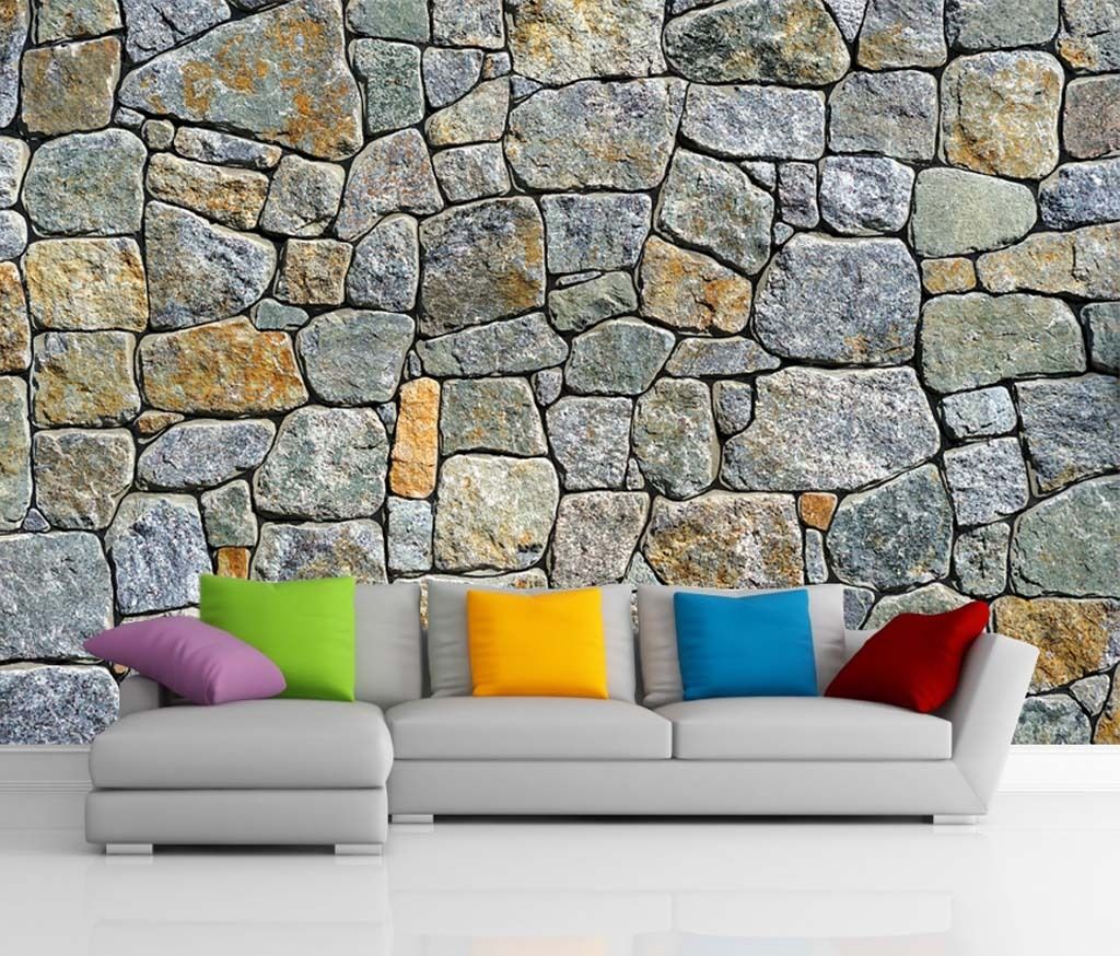 高清青石板石头墙背景墙