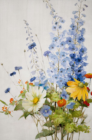 北欧无框画客厅装饰壁画简约水彩植物花卉