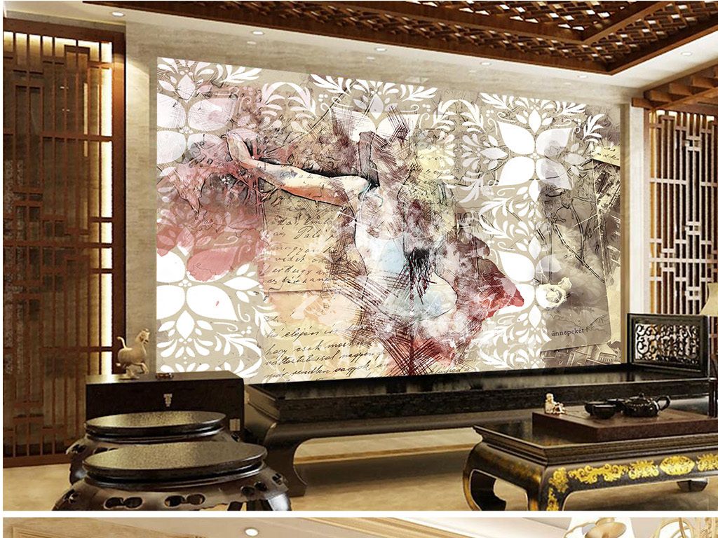 复古女孩跳舞英文字母