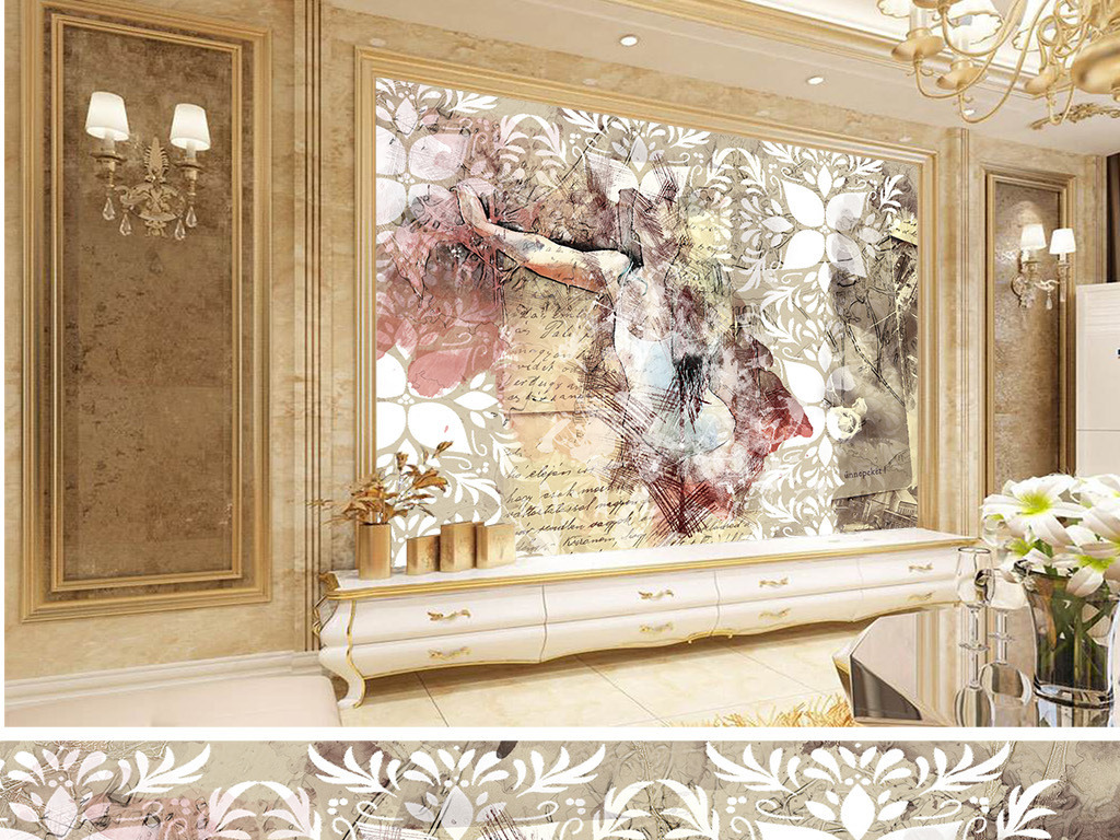 复古女孩跳舞英文字母