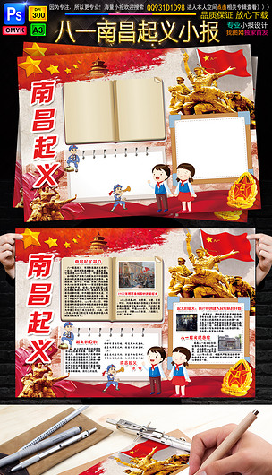 八一南昌起义小报建军节历史抗战手抄报素材