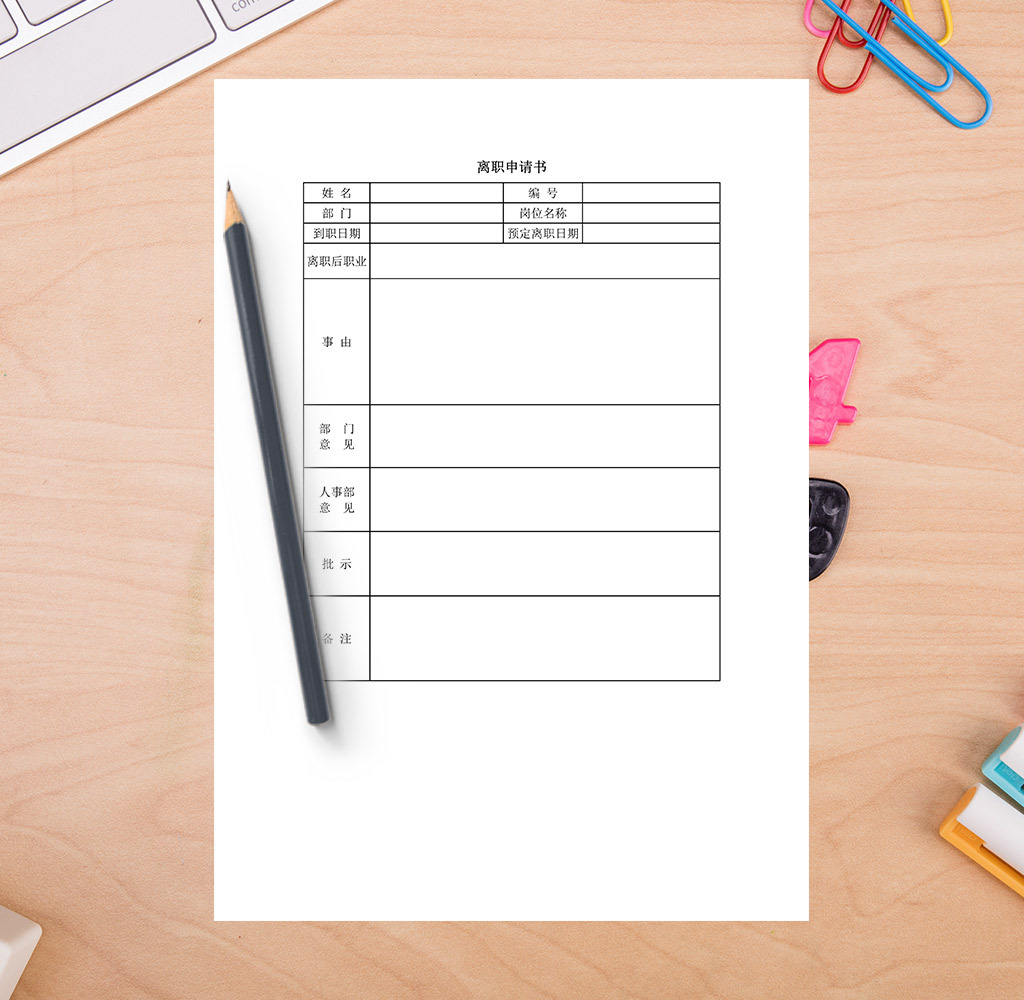 离职申请书模板下载(其他格式)_人事管理制度