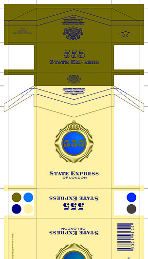 原创555三五牌香烟盒包装结构展开图美国纸盒版权可商用