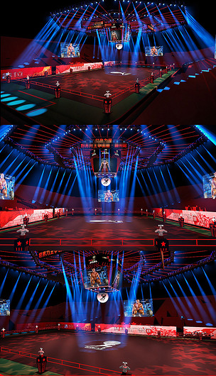 体育馆擂台赛舞台模型