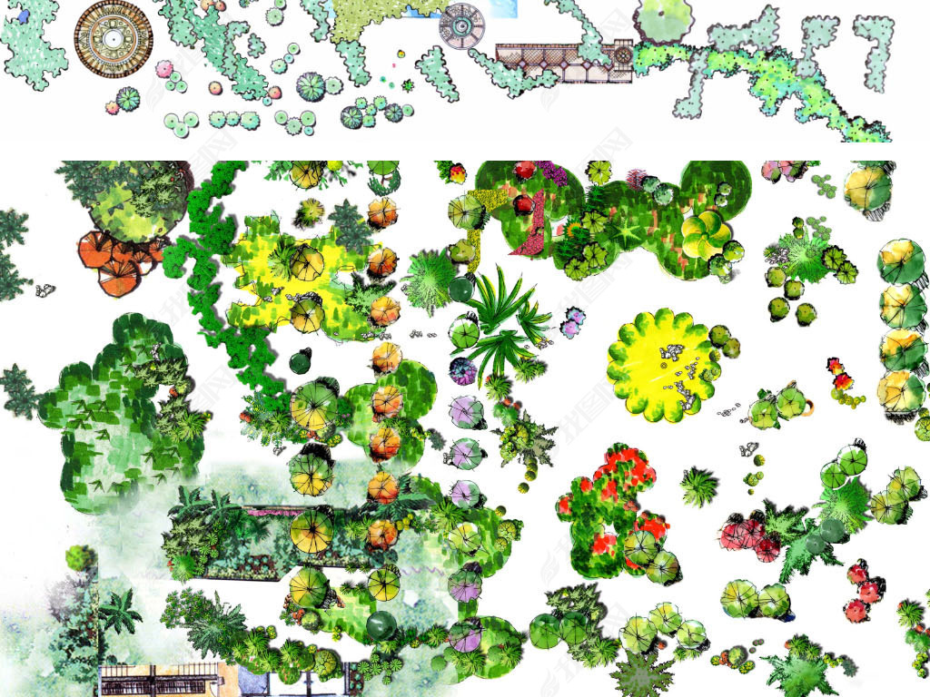 园林绿化psd彩平下载-编号16780500-彩色平面图-我图网