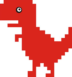 霸王龙卡通恐龙红色喜庆矢量图