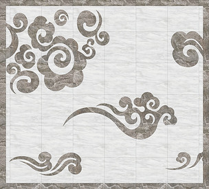 新中式祥云简约拼图酒店大堂客厅餐厅水刀拼花