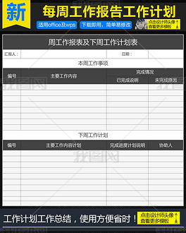 员工每周工作报告工作总结工作计划表格