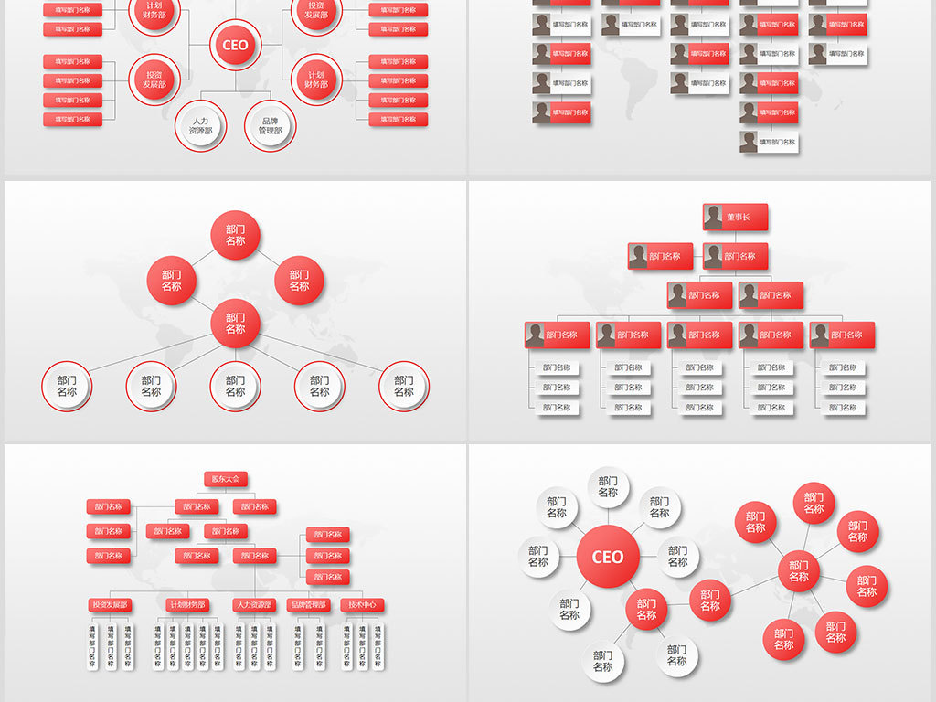 企业组织架构图PPT模板