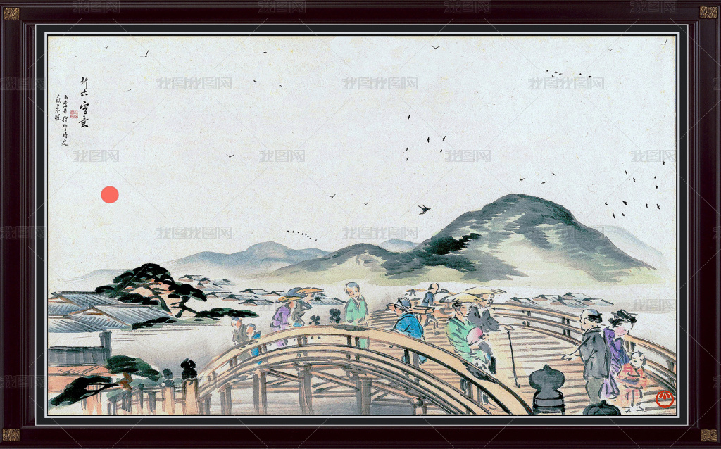 浮世绘日本山水画风景画水墨山水画下载-编号16876630-山水风景画