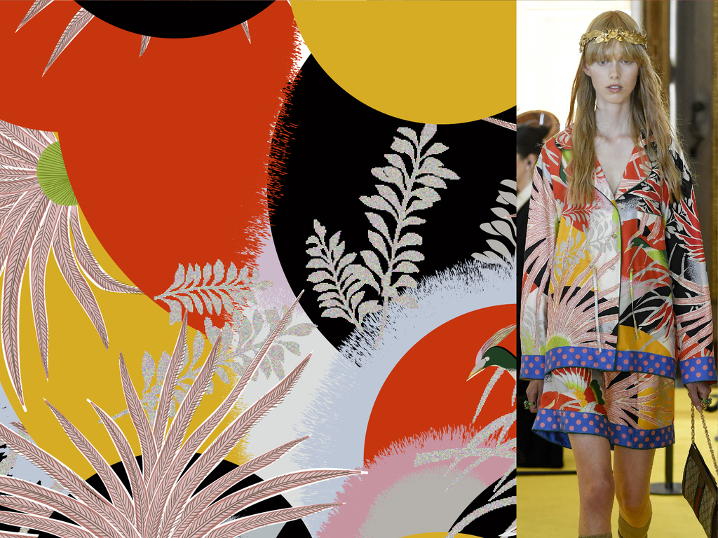 大牌服装图案设计植物花卉