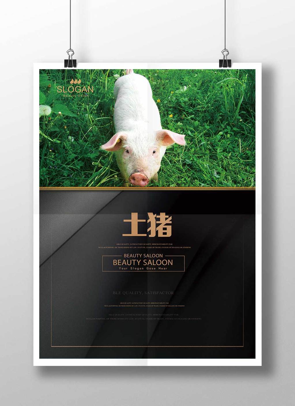 土猪海报模板