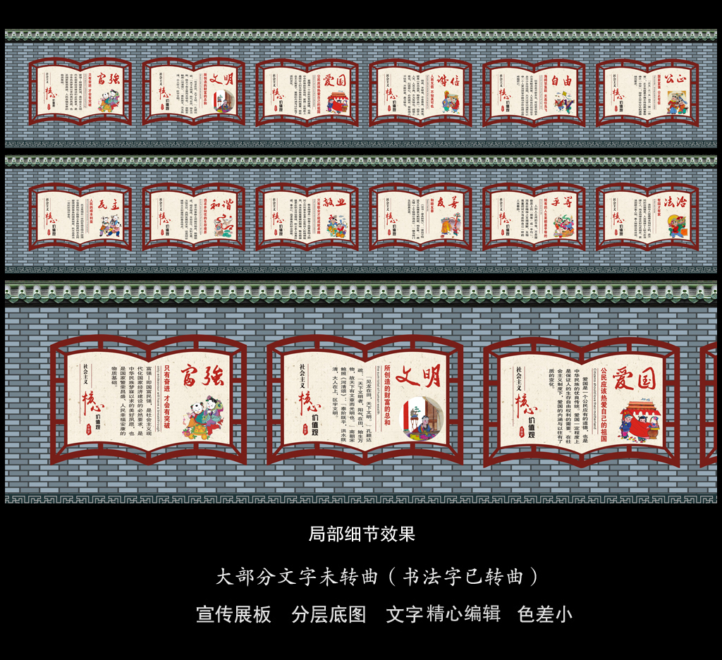 创建文明城市社会主义核心价值观围墙广告