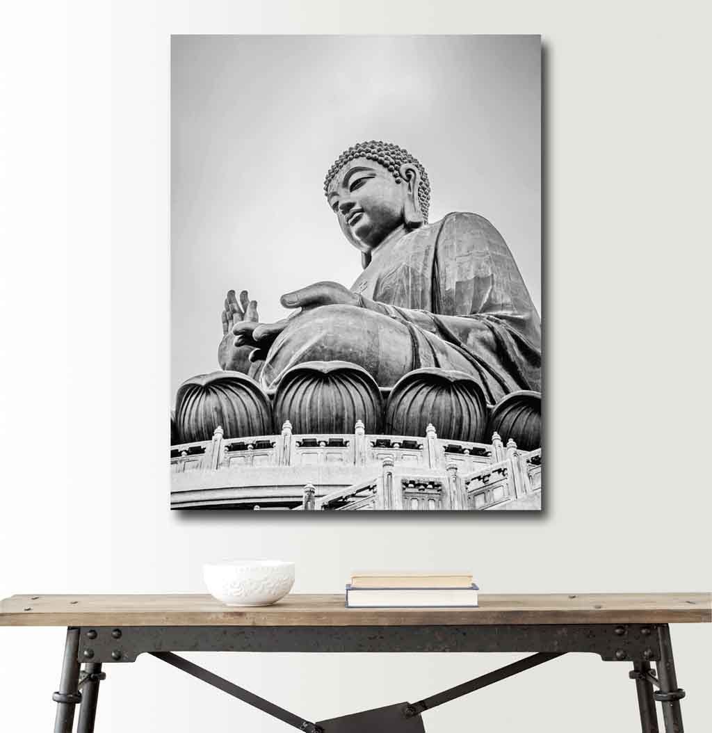 高清黑白天坛大佛装饰画