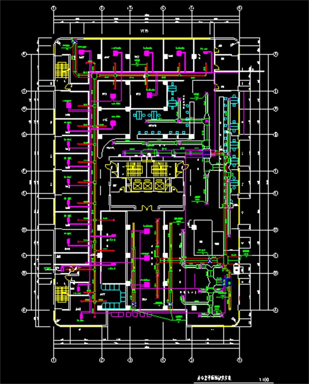 办公室空调cad平面图下载-编号16984649-cad图纸-我图网
