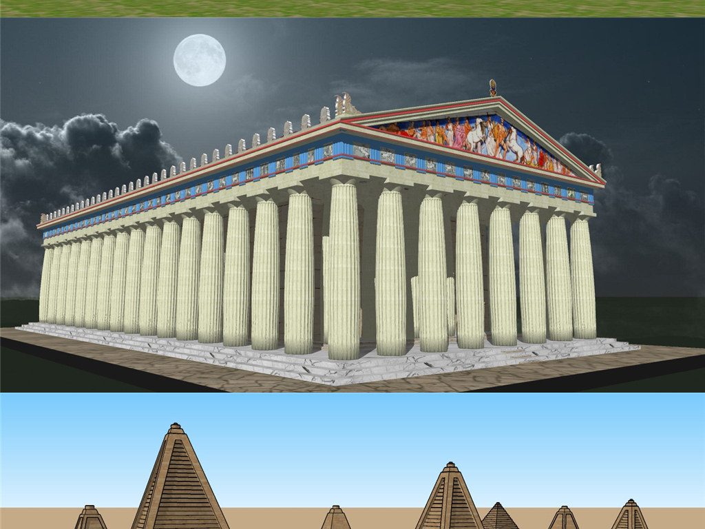 埃及金字塔神庙玛雅文化su模型