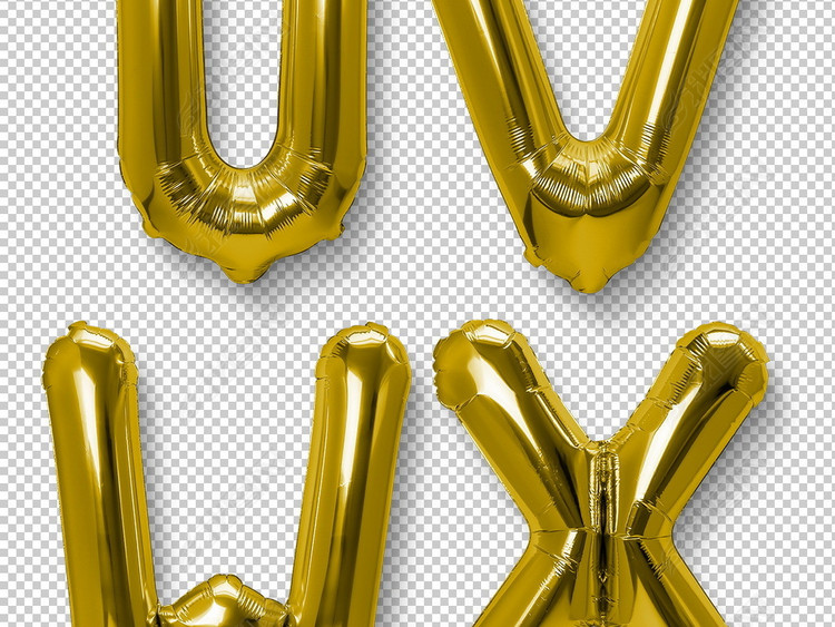 26个英文字母阿拉伯数字气球立体效果