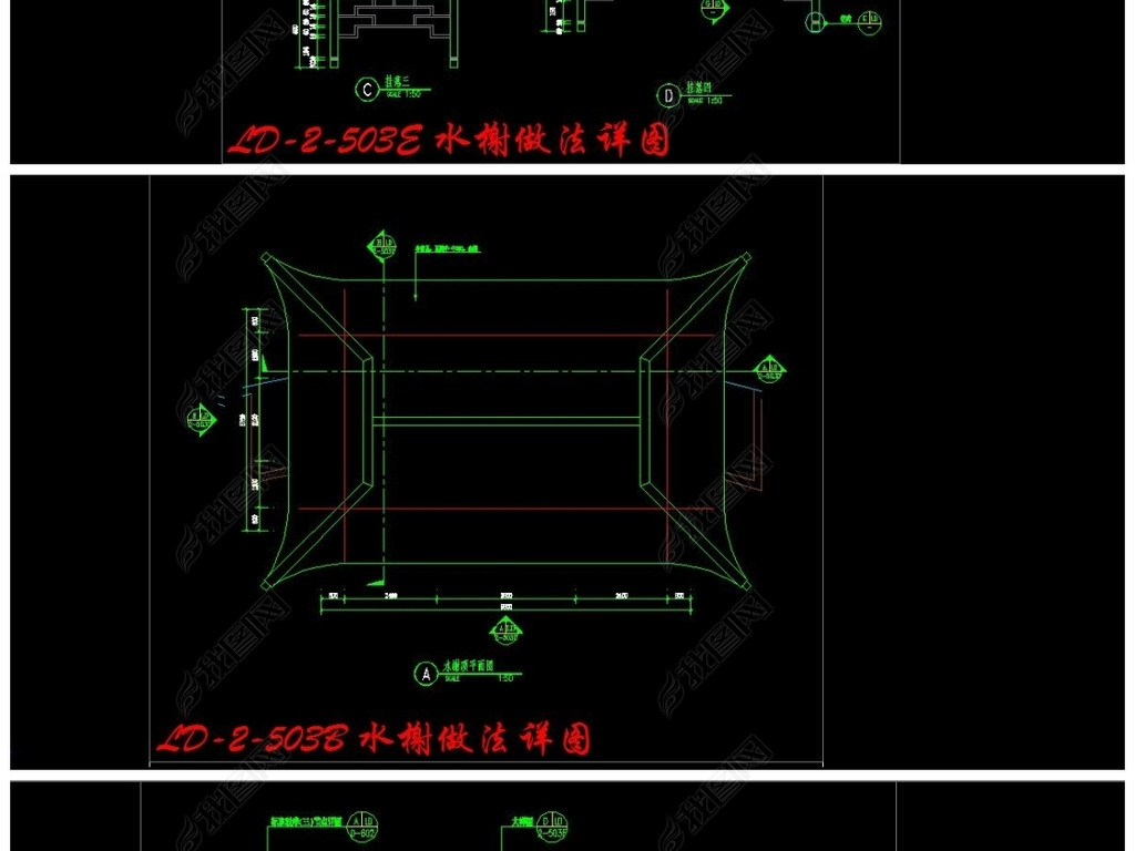 ˮ鿾ͤCADʩͼ+Чͼ