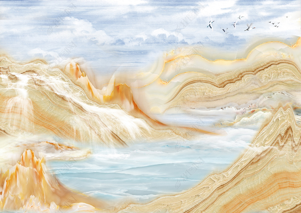 高清山水大理石石材石纹流水生财下载-编号17041737-大理石背景墙-我