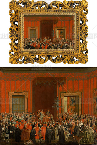 欧洲宫廷高清油画作品大图装饰画喷绘画芯无框画设计素材图库复古