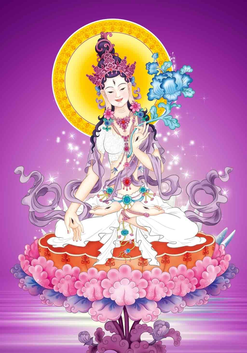 高清精美佛像白度母装饰画