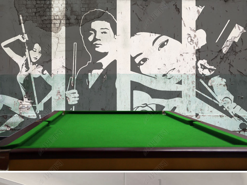 台球室台球馆背景墙