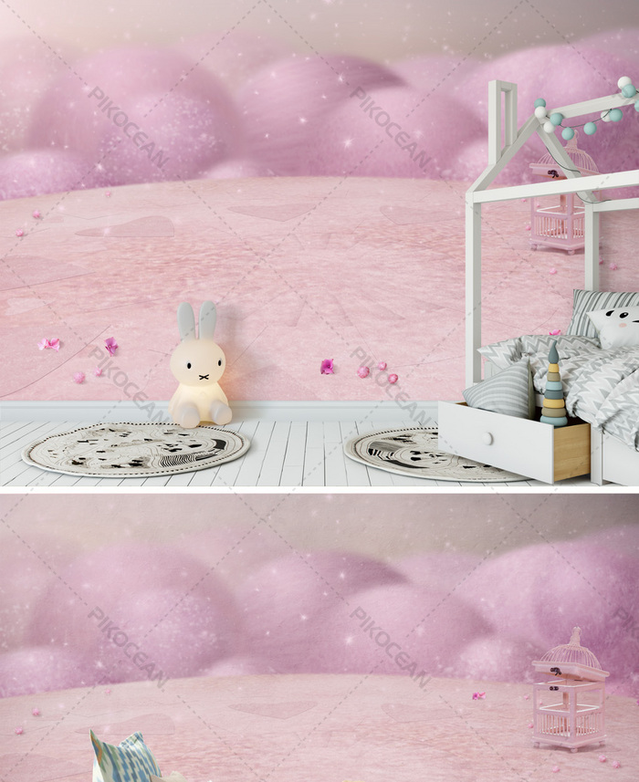 Pink Tree Forest Cute Cartoon Room Background Download Pikocean