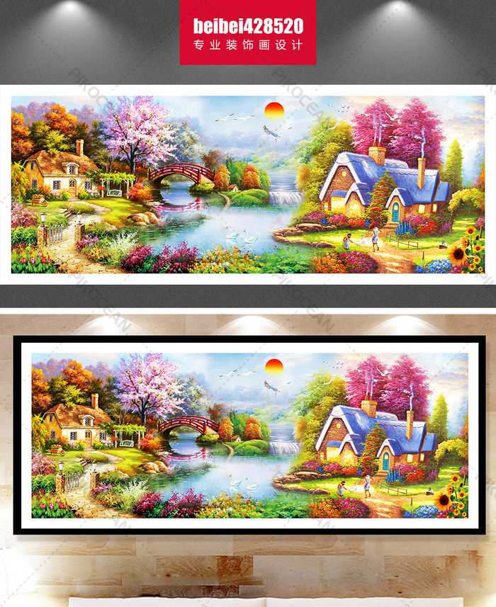 Linzhong Hut Thomas Oil Painting Decorative Painting Diamond Paintingdownload Pikocean