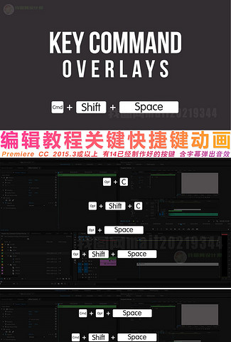 视频教程关键命令快捷键字幕动画PR模板