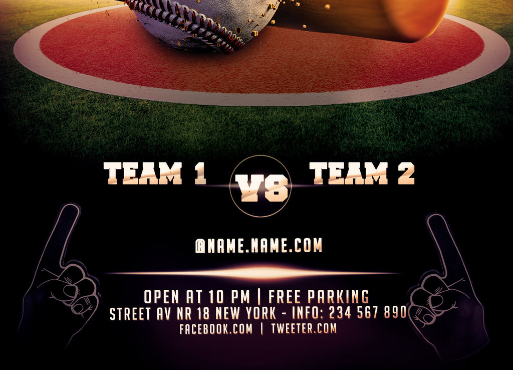 棒球比赛棒球俱乐部运动会海报psd模板