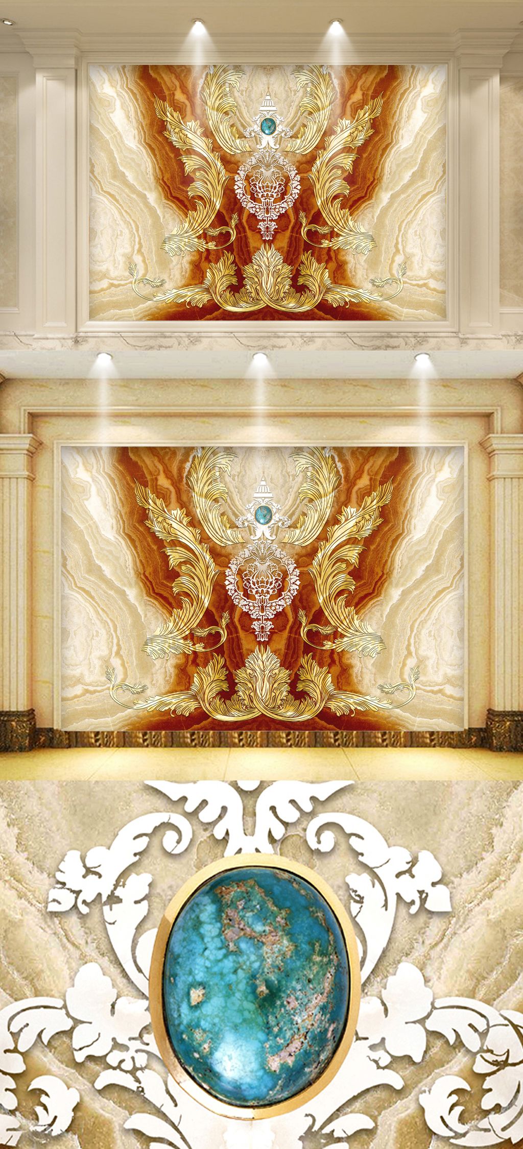 欧式花纹大理石电视背景墙下载-编号17145256-大理石背景墙-我图网