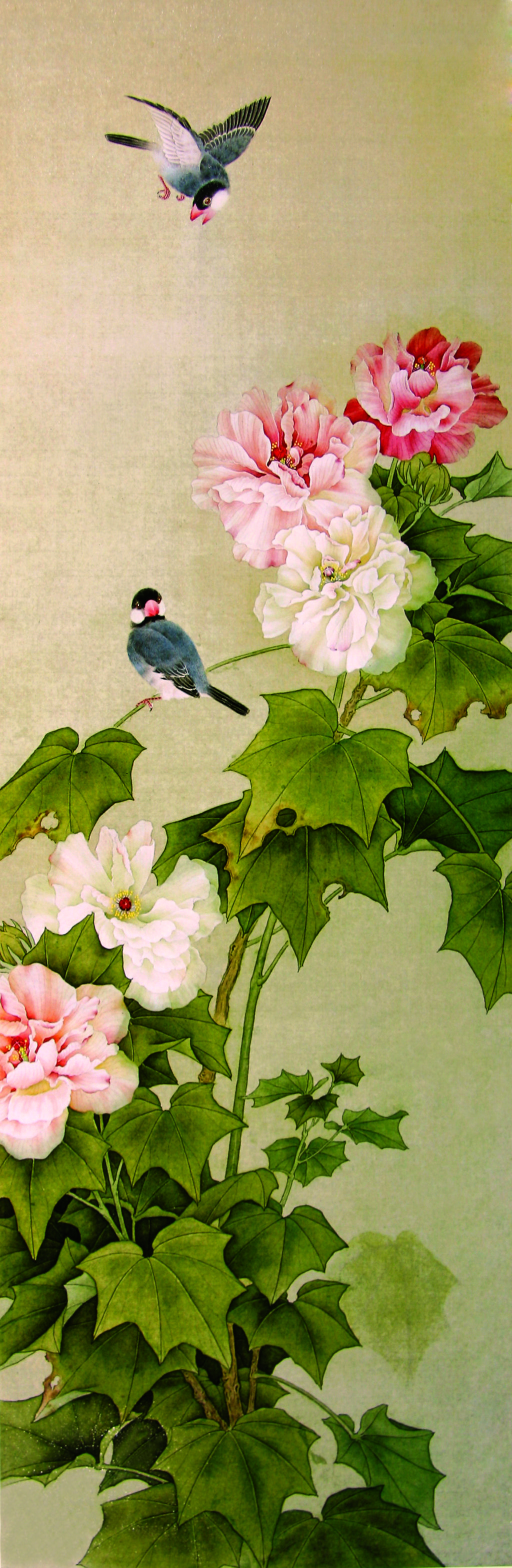 新中式水墨花鸟国画玄关50072-4