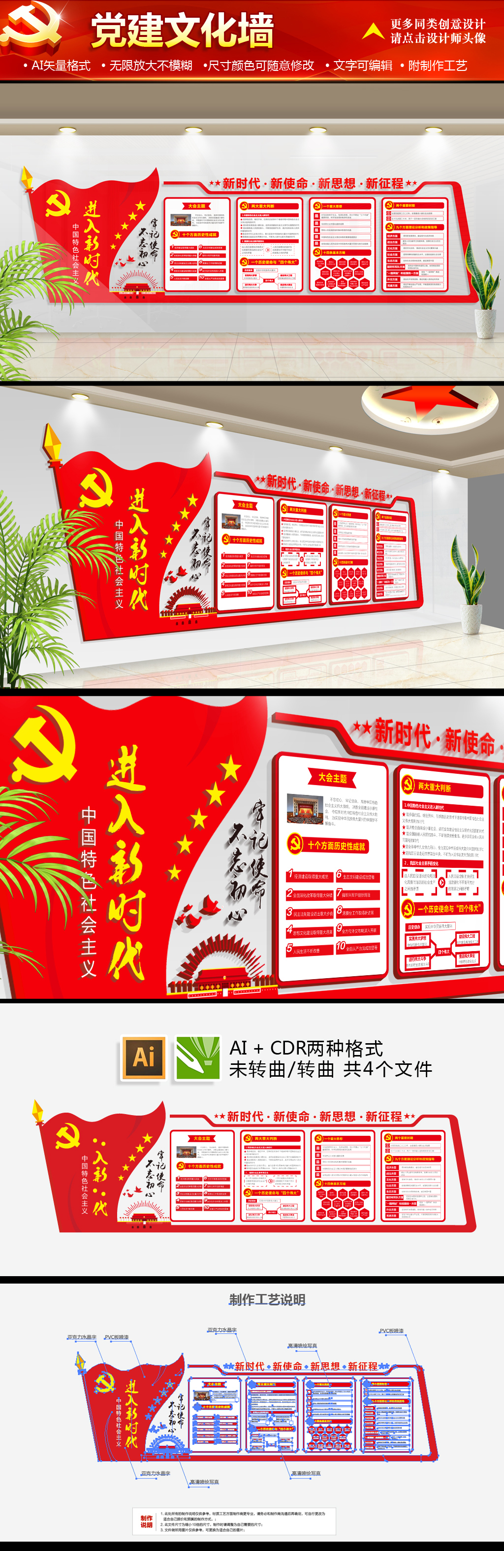 党的十九大报告主题宣传文化墙