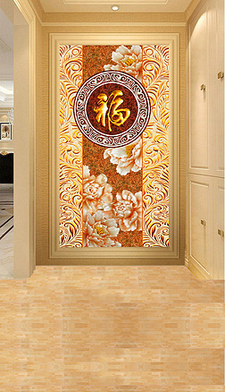 福玄关石纹 玄关玄关|牡丹福石纹图案装饰背景玄关图