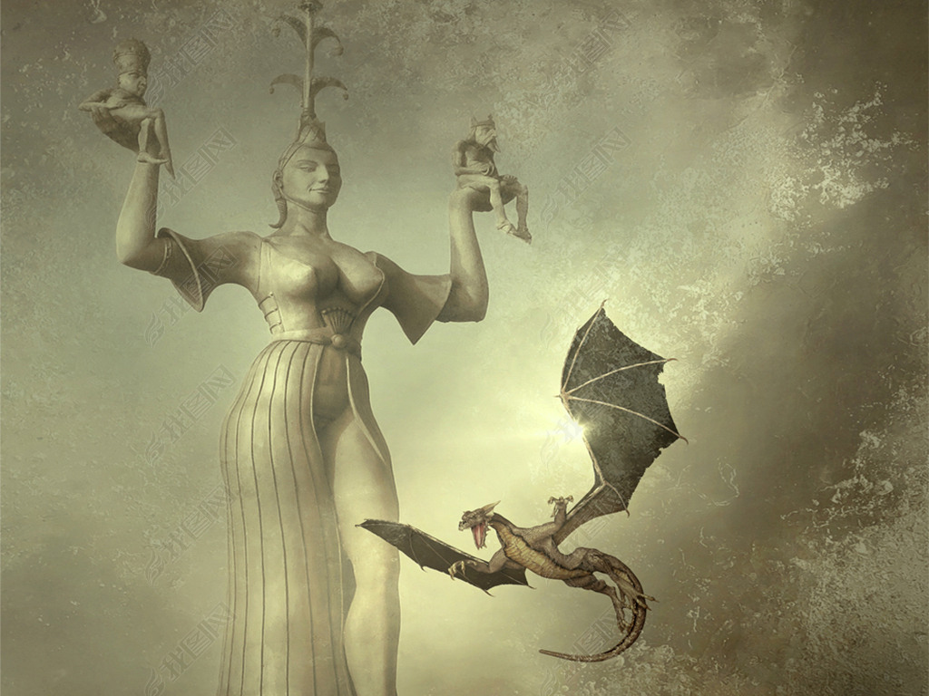 巴比伦神话女王飞龙