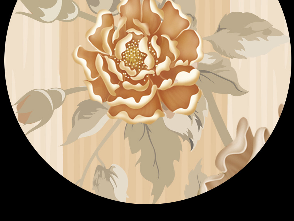 欧式花卉花纹壁纸卧室床头工装卖场背景墙