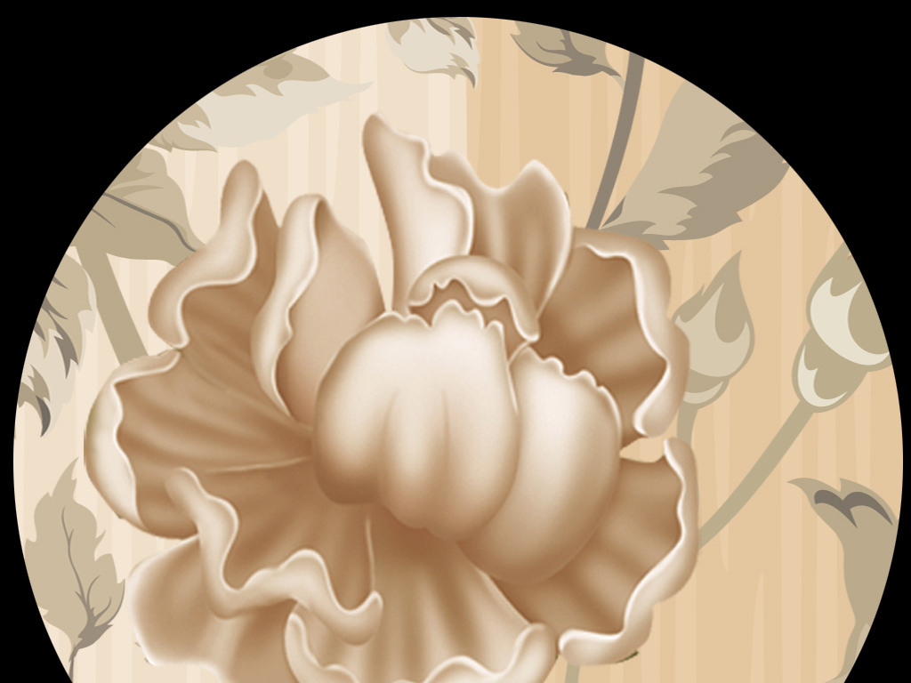 欧式花卉花纹壁纸卧室床头工装卖场背景墙