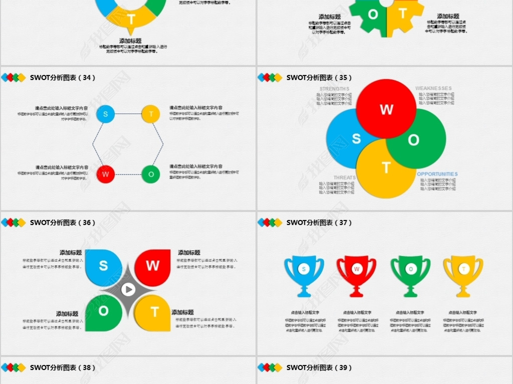 40款swot分析图表模型