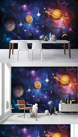卫星装饰画背景墙|宇宙星空装饰画背景墙