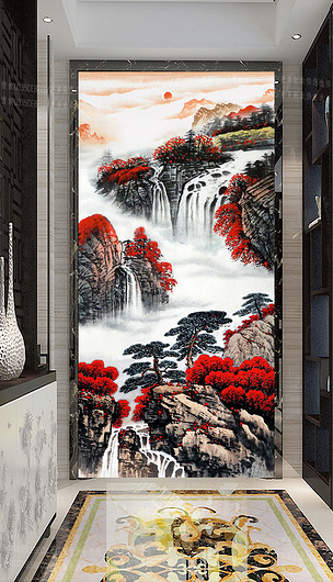 祥瑞聚福山水画