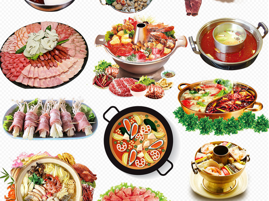 火锅美食食材海报设计png免扣素材