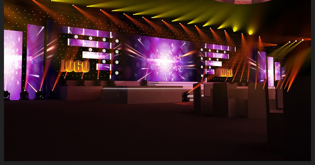 企业年会晚宴颁奖舞美效果图3d模型下载图片设计素材-高清模板(76.