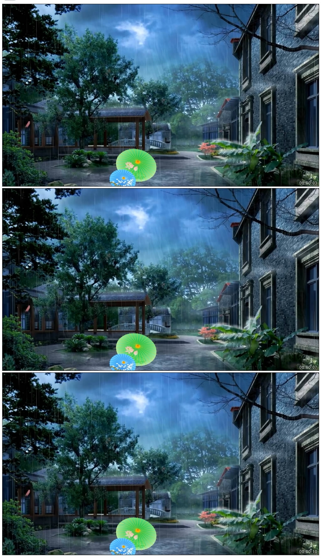 雷雨话剧演出背景视频