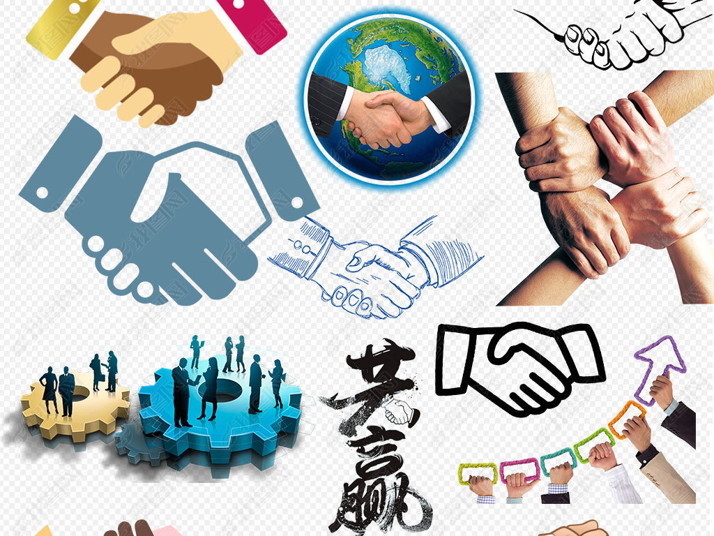 卡通商务人物团队合作共赢职场人物素材