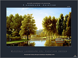 欧洲油画风景欧式山水画(119)