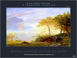 欧洲油画风景欧式山水画(155)