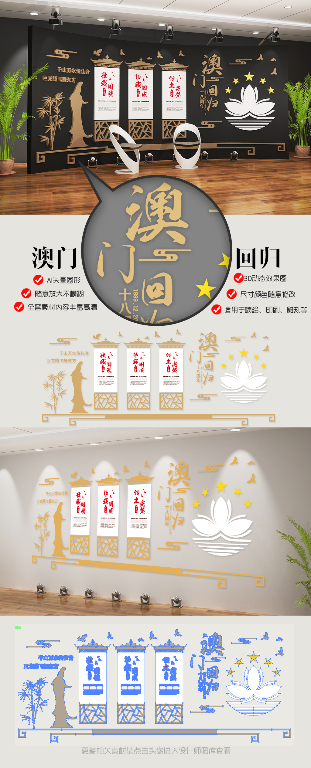 澳门回归宣传文化墙展墙