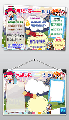 56个民族图片素材_原创56个民族设计模板下载_文香萍小报手抄报设计师