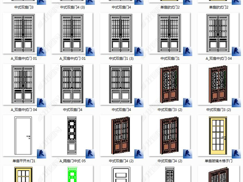 各式门类Revit族库BIM模型构件699套